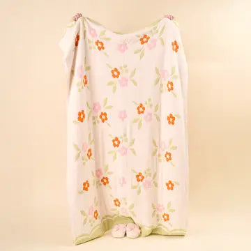 Cozy Dreams Luxe Blanket - Scalloped Floral Pink - The Darling Effect - Wild Lark