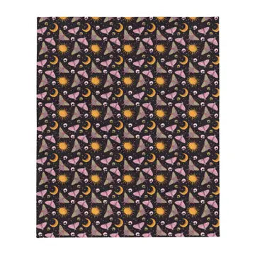 Fall Plush Throw Blankets - Dark Cottagecore Witchy - CrescentCat Co. - Wild Lark
