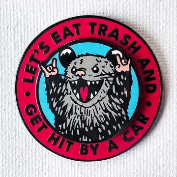 Strike Gently Pins - Let's Eat Trash Deluxe Spinning Possum - Strike Gently - Wild Lark