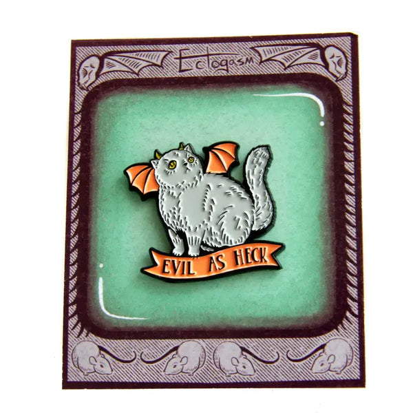 Ectogasm Enamel Pin - "Evil As Heck" Halloween Devil Cat Enamel Pin - Ectogasm - Wild Lark