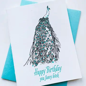 Greeting Cards - Fancy Bitch Birthday - Letterpress Birthday Greeting Card - Steel Petal Press - Wild Lark