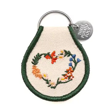 Patch Keychain - Floral Wreath Heart - Three Potato Four - Wild Lark