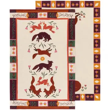 Dish Towels - Folktale Dishtowels Set of 2 - Danica Studio - Wild Lark