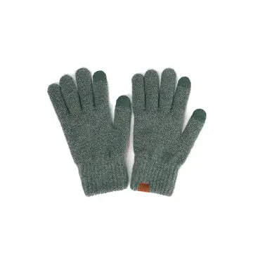C.C. Heather Plain Knit Gloves - Forest - Hana - Wild Lark
