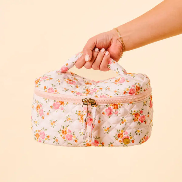 Glam & Go Quilted Cosmetic Bag - Endless Daydream Cream - The Darling Effect - Wild Lark