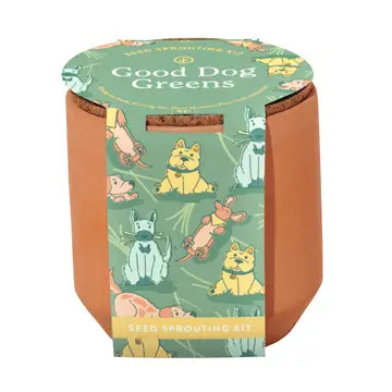 Tiny Terracotta Grow Kit- Good Dog Greens - - Modern Sprout - Wild Lark