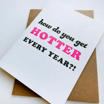 Greeting Cards - Hotter Birthday - Letterpress Birthday Card - Steel Petal Press - Wild Lark