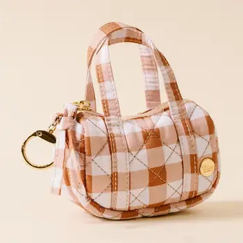 Itty Bitty Duffle Bag Charm - Maple Gingham - The Darling Effect - Wild Lark