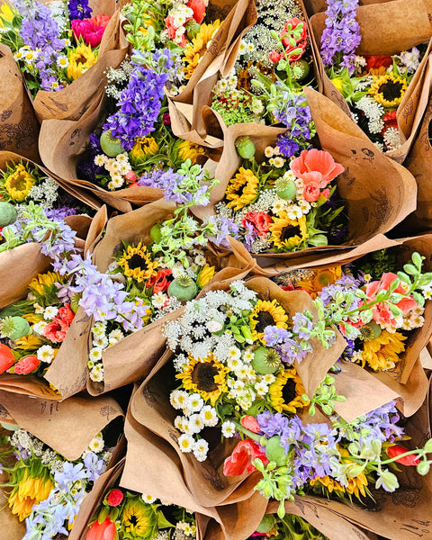 Market Wrap Bouquet Local Flowers - - Wild Lark - Wild Lark