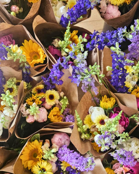 Market Wrap Bouquet Local Flowers - - Wild Lark - Wild Lark