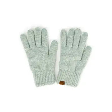 C.C. Heather Plain Knit Gloves - Mint - Hana - Wild Lark