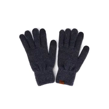 C.C. Heather Plain Knit Gloves - Navy - Hana - Wild Lark