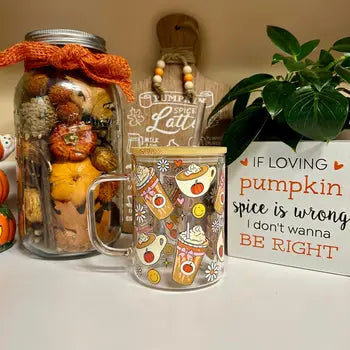 15 oz Glass Mug - Sale! Pumpkin Spiced - mommyandmarie - Wild Lark