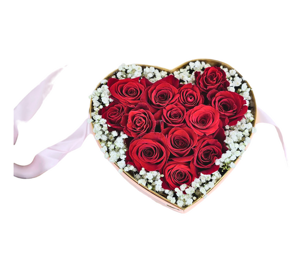 Valentine's Red Roses Heart Box -  - Wild Lark - Wild Lark