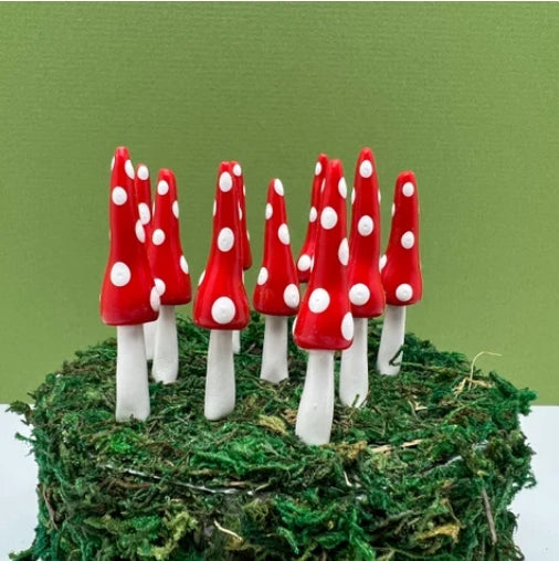 Fairy Garden Mushroom Gnome-style Plant Pick - - Mystical Woodlands - Wild Lark