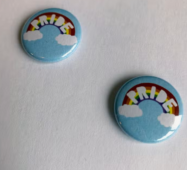 Assorted 1-inch button - Pride Rainbow Button - Made By Nilina - Wild Lark