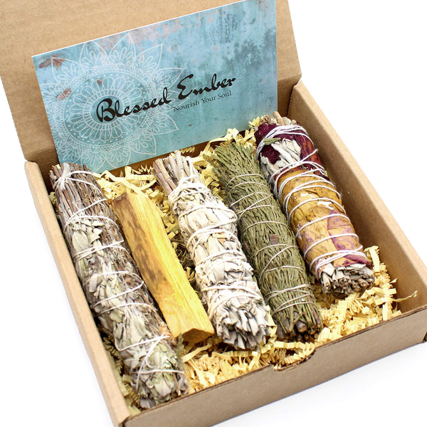 Sale!-Smoke Cleansing Sampler Kit (Smudge Kit) - - Blessed Ember - Wild Lark