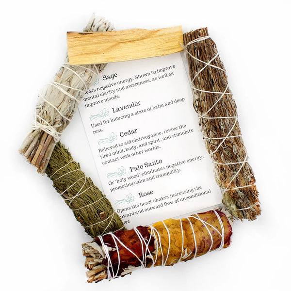 Sale!-Smoke Cleansing Sampler Kit (Smudge Kit) - - Blessed Ember - Wild Lark
