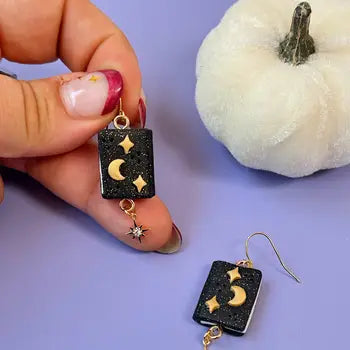 Spooky Clay Earrings - Spell Book - Golden Hour Designs - Wild Lark