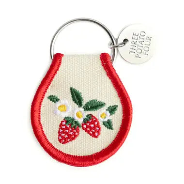 Patch Keychain - Strawberry Blossom - Three Potato Four - Wild Lark
