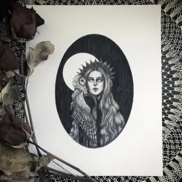 Fine Art Print - The Visitor - Gothic Fantasy / 5x7 - Caitlin McCarthy Art - Wild Lark