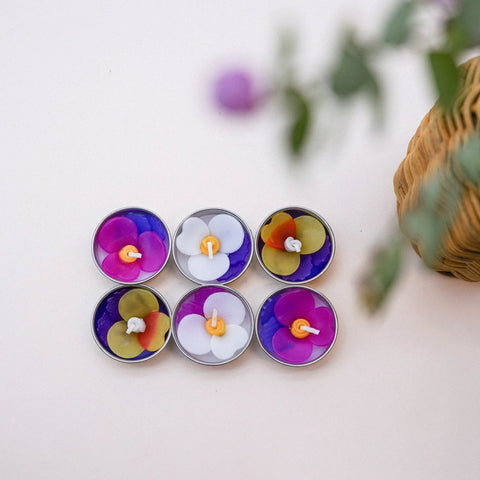 Handmade Purple Pansy Scented Tealights -  - Hana Blossom - Wild Lark