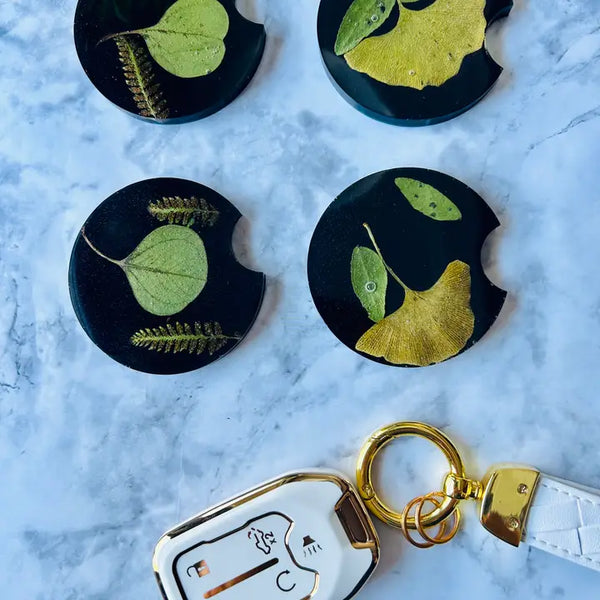 Resin Car Coaster - Black Plant Lover - Jen Lashua - Wild Lark