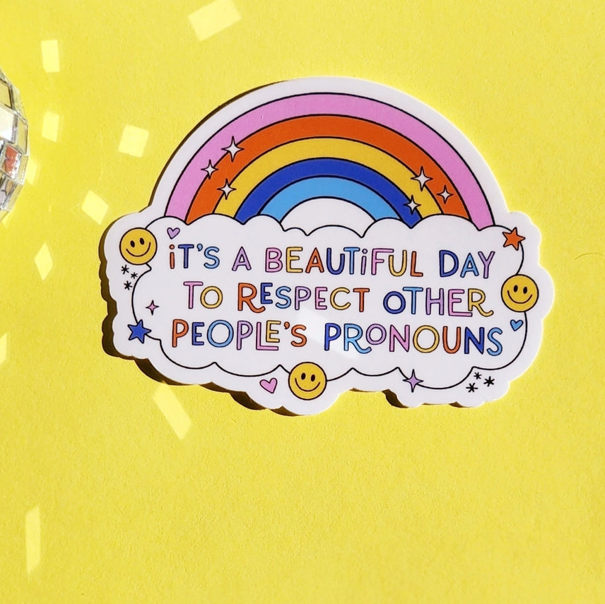Respect Pronouns Sticker - - Luxe Trauma - Wild Lark