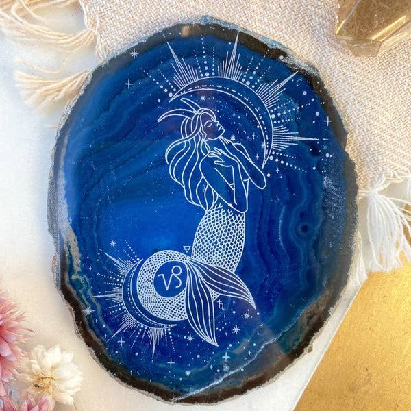 Zodiac Symbol Agate Slices Astrology Sign Horoscope - Capricorn- Goddess - Fractalista Designs - Wild Lark