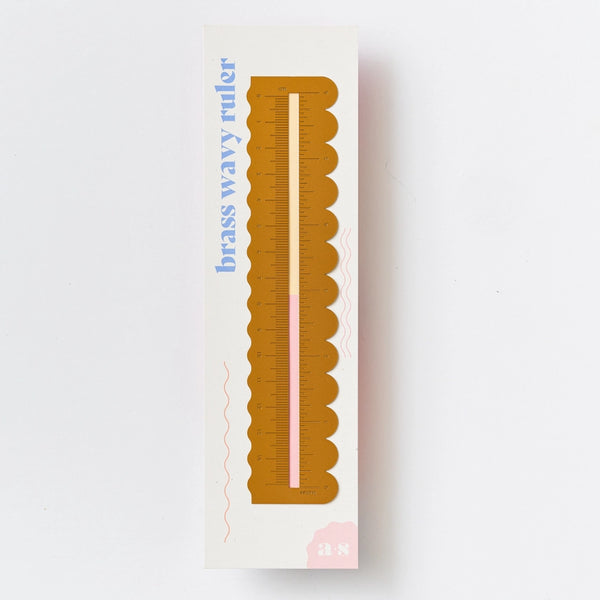 Wavy Brass Ruler - with Scalloped Borders - - Another Studio for Design Ltd - Wild Lark
