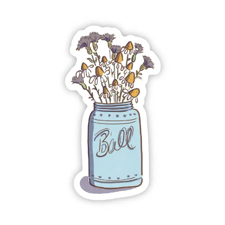 Mason Jar Flower Sticker -  - Big Moods - Wild Lark