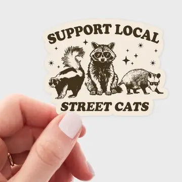 Yarnival Stickers - Support Local Street Cats Sticker - Yarnival - Wild Lark