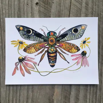 Kat Ryalls Prints - Honey Bee and Blooms / 5x7 - Kat Ryalls - Wild Lark