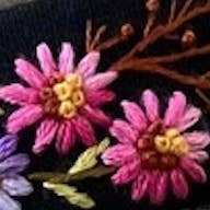Summer Floral Embroidered Headband - Black with Pink Flowers - Quince Fables - Wild Lark