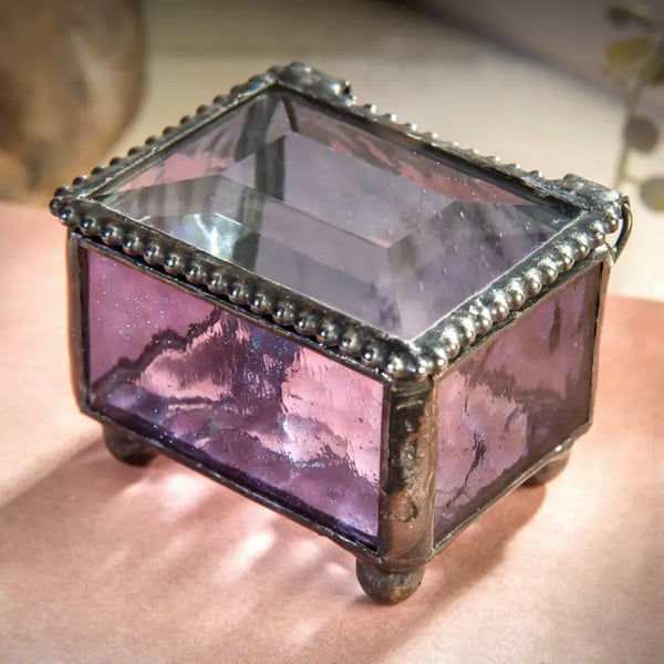 Vintage Stained Glass Ring Jewelry Box - Purple - J Devlin - Wild Lark