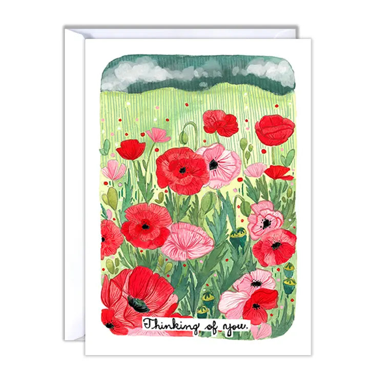 Encouragement Card - Thinking of You Poppies -  - michele maule - Wild Lark