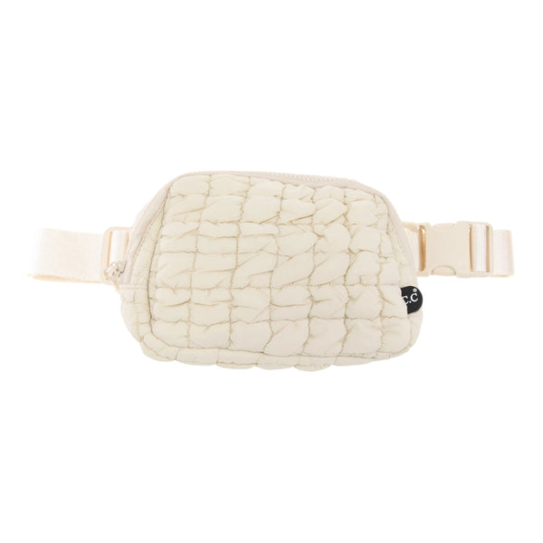 Quilted Puffer C.C Belt Bag - Beige - C.C Beanie - Wild Lark