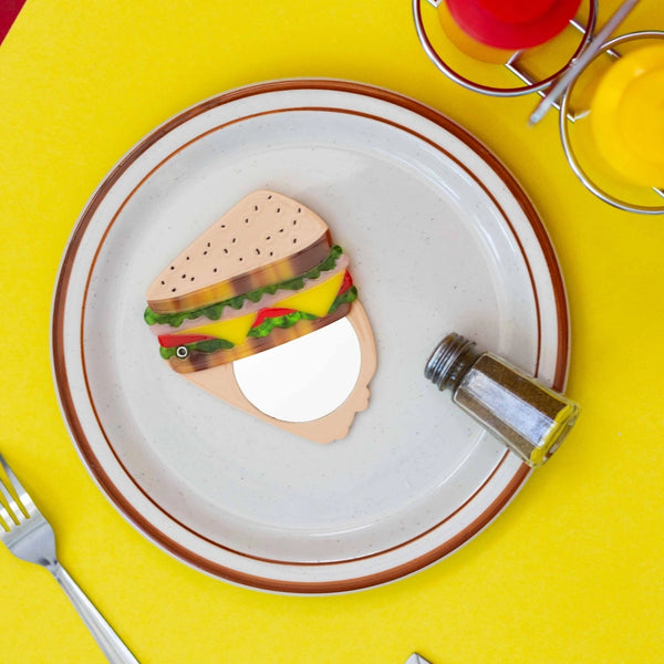 Deli Sandwich Compact Mirror DUPLICATE - - Jenny Lemons - Wild Lark