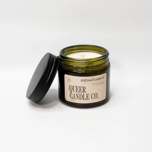 Queer Candle Co. Candles - 6 oz - Driftwood & Argan Oil - 6 oz - Queer Candle Co. - Wild Lark