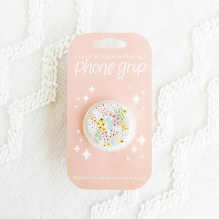 White Floral Phone Grip -  - Elyse Breanne Design - Wild Lark