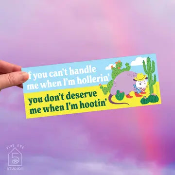 Vinyl Stickers - Hootin' Hootin' Opossum Bumper Sticker - 5 Eye Studio - Wild Lark