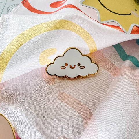 Happy Cloud Enamel Pin -  - Jollie Ollie Designs - Wild Lark