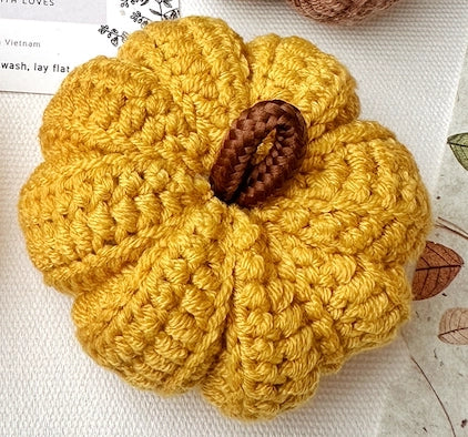 Sale!Handmade Crochet Pumpkins - Yellow Mini (3") - Quince Fables - Wild Lark