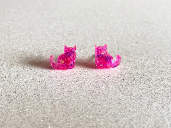 Earrings - Jessica Ruth Creations - Kitty Kat Studs | Pink Mix - Jessica Ruth Creations - Wild Lark