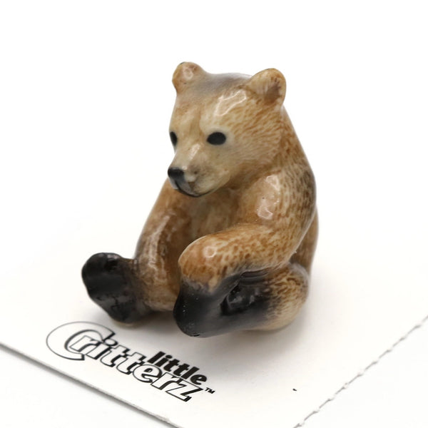 Porcelain Miniature Critters - Bernie Brown Bear Cub - Little Critterz - Wild Lark
