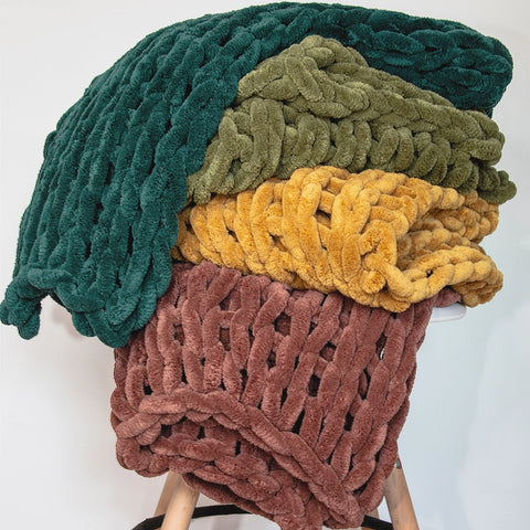 Chenille Chunky Knit Blankets (8 Colors Available) -  - American Heritage Textiles - Wild Lark