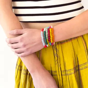 Multicolor Recycled African Glass and Mixed Bead Bracelet