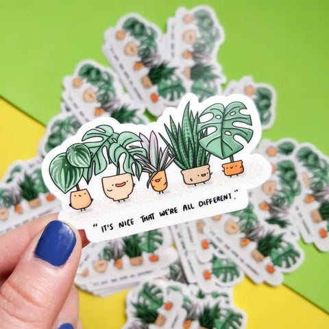 It's Nice That We're All Different Plant Vinyl Sticker -  - Home by Faith - Wild Lark