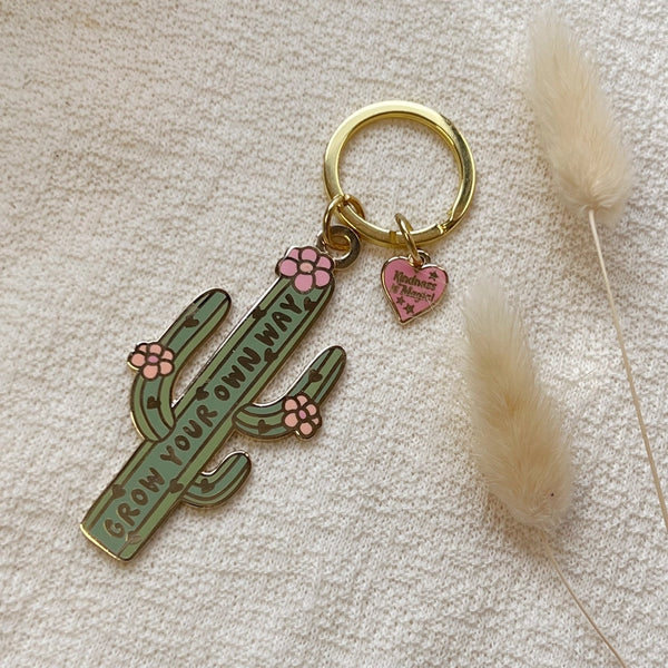 Kindness is Magic Keychains - Grow Your Own Way Cactus Enamel Keychain - Kindness is Magic - Wild Lark