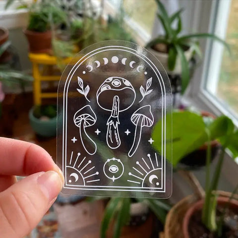 Little Viper Co Stickers - Clear Mushroom Witchy - Waterproof - Little Viper Co - Wild Lark